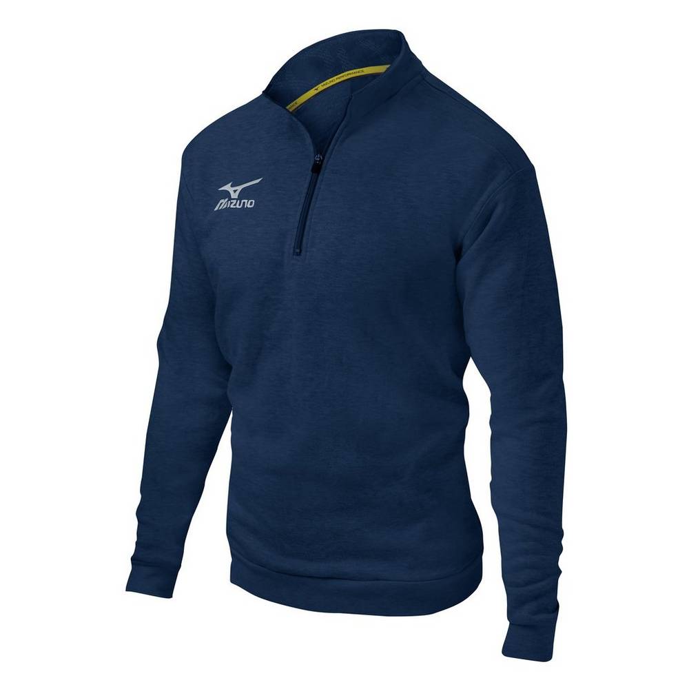 Mens Mizuno 1/2 Zip Fleece Pullover Navy Philippines (AEZPXR216)